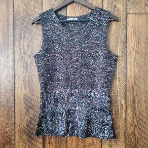 Coldwater Creek blouse tank style medium black brown